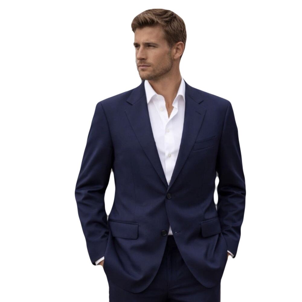 NWOT CANALI Blazer Sport-Coat Suit-Jacket Men 36R ITALY Navy Wool 2-Button 2Vent